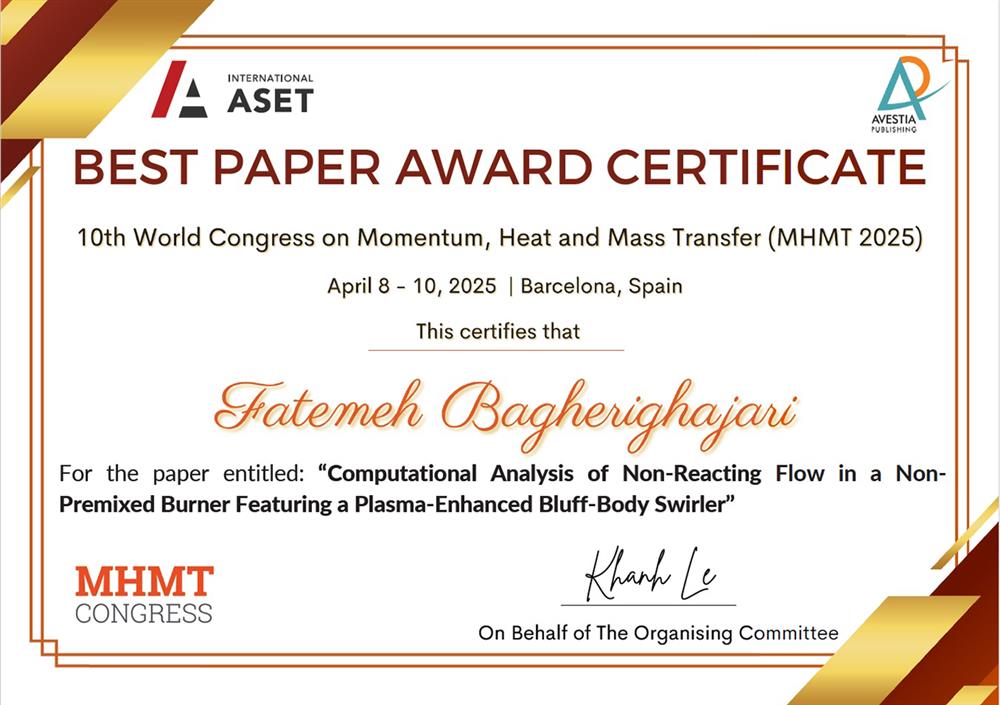 MHMT 2025 Award Certificate